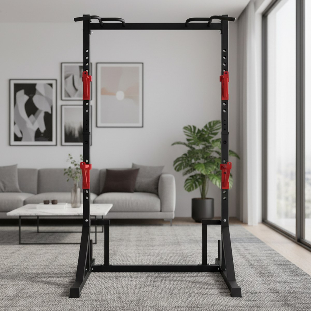 Pull Up Bar - Rack de musculation réglable avec barre